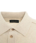 Maglione in merino con colletto a polo #beige