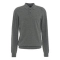 Maglione in merino con colletto a polo #grigio