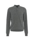 Maglione in merino con colletto a polo #grigio