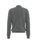 Maglione in merino con colletto a polo #grigio