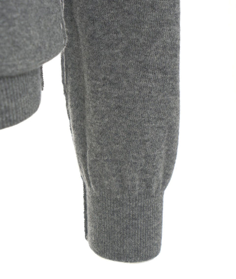 Maglione in merino con colletto a polo #grigio