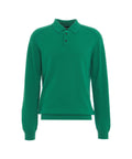 Maglione in merino con colletto a polo #verde