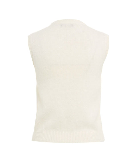 Gilet in misto angora #bianco