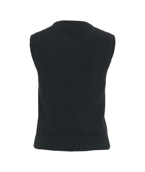 Gilet in misto angora #nero