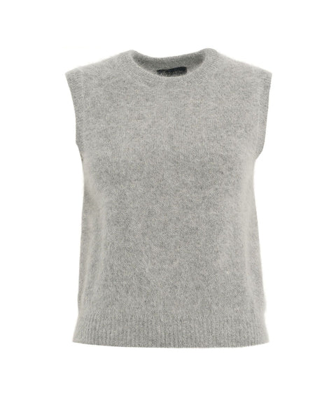 Gilet in misto angora #grigio