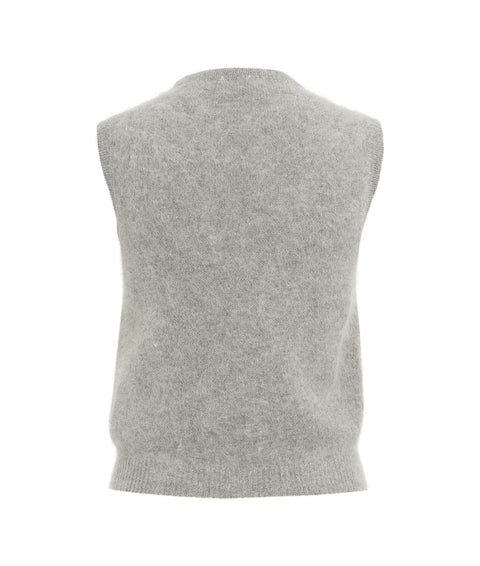 Gilet in misto angora #grigio