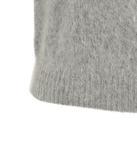 Gilet in misto angora #grigio