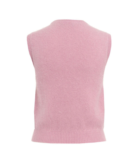 Gilet in misto angora #rosa