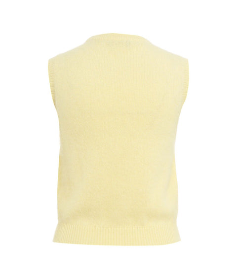 Gilet in misto angora #giallo