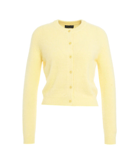 Cardigan in angora #giallo