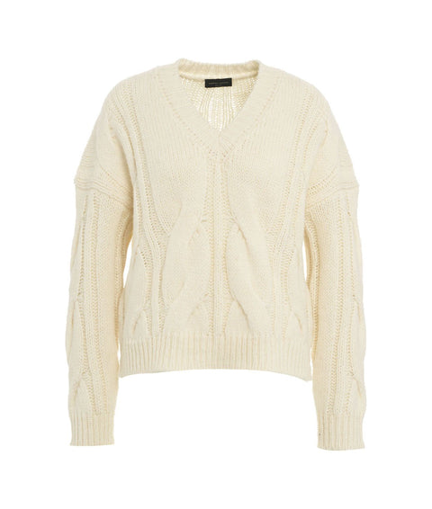 Maglione in misto lana alpaca #bianco