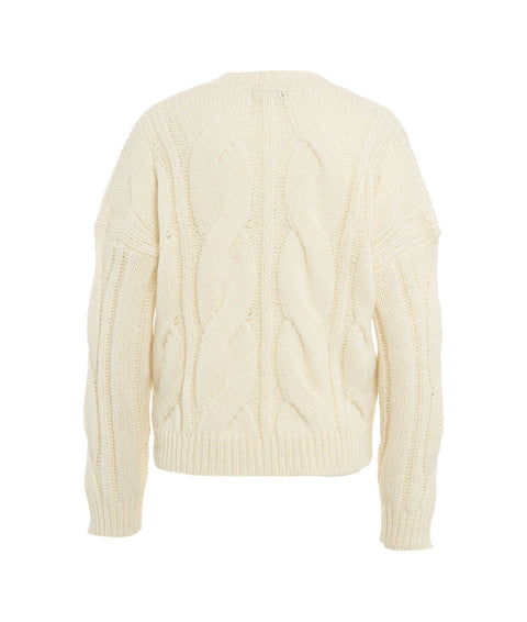 Maglione in misto lana alpaca #bianco