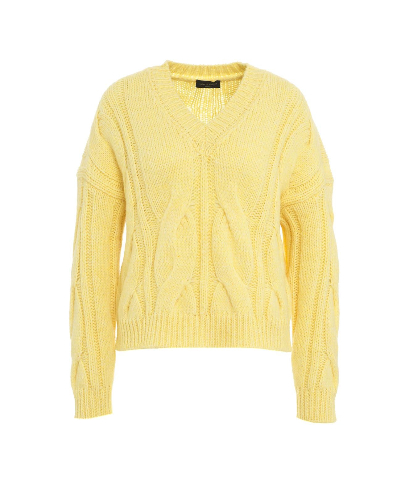 Roberto Collina Knit sweater in alpaca blend Yellow Woman – MAXIMILIAN.it