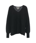 Maglione in cashmere con maniche a pipistrello #nero