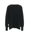 Maglione in cashmere con maniche a pipistrello #nero