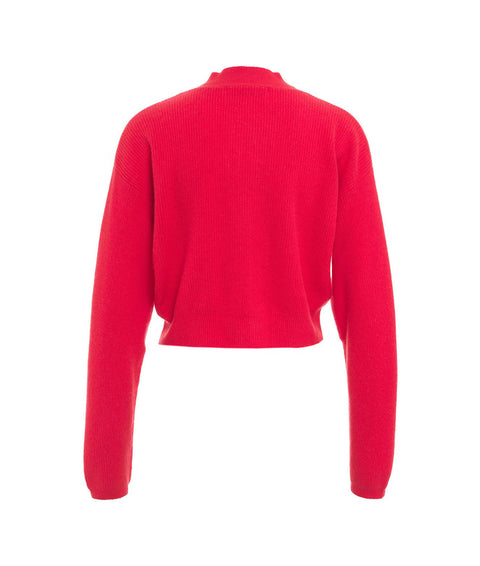 Cardigan a maglia in cashmere #rosso