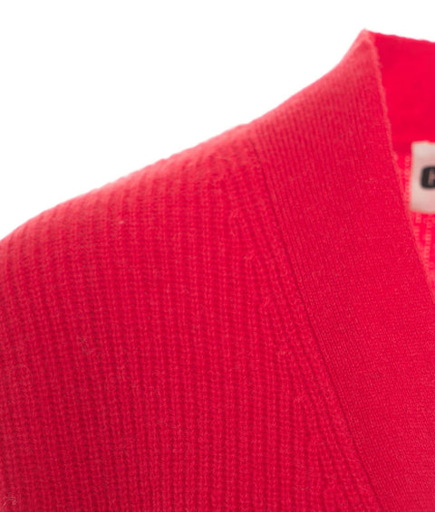 Cardigan a maglia in cashmere #rosso