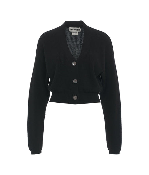 Cardigan a maglia in cashmere #nero