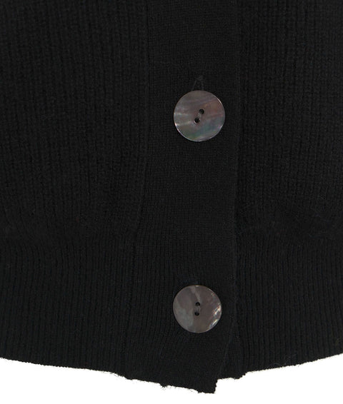 Cardigan a maglia in cashmere #nero