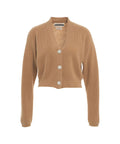 Cardigan a maglia in cashmere #marrone