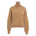 Pullover in maglia di cachemire con dolcevita #marrone