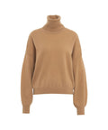 Pullover in maglia di cachemire con dolcevita #marrone