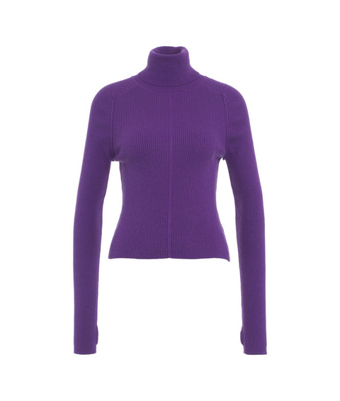 Maglione con dolcevita #viola