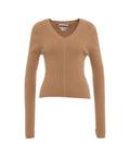 Pullover a maglia in misto cotone #marrone