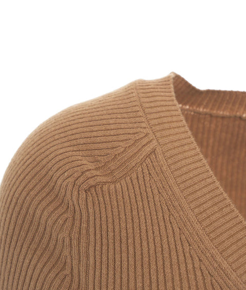 Pullover a maglia in misto cotone #marrone