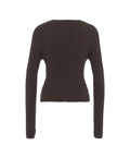 Pullover a maglia in misto cotone #marrone