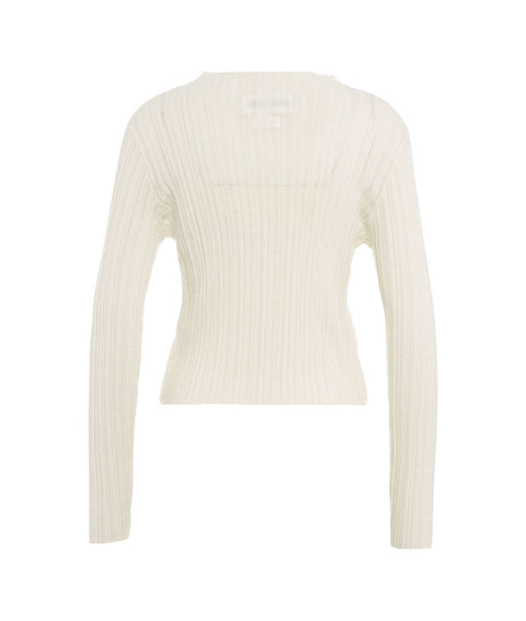 Pullover in maglia #bianco