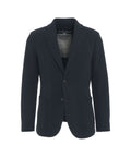 Blazer monopetto in misto cotone #blu