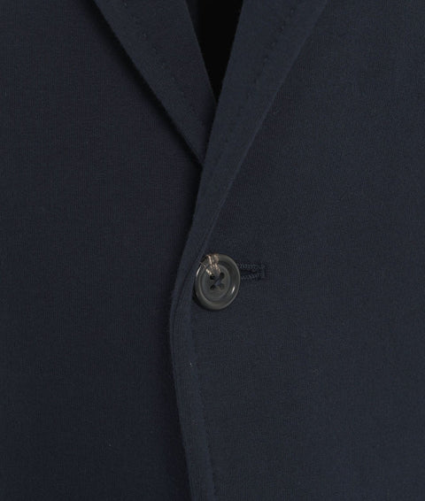 Blazer monopetto in misto cotone #blu