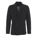 Blazer doppiopetto in misto cotone #nero