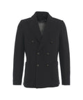 Blazer doppiopetto in misto cotone #nero