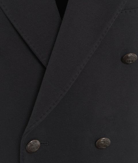 Blazer doppiopetto in misto cotone #nero