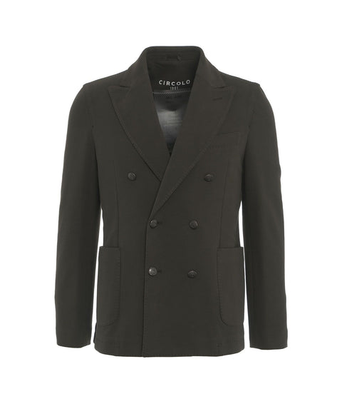 Blazer doppiopetto in misto cotone #verde