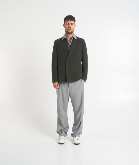 Blazer doppiopetto in misto cotone #verde