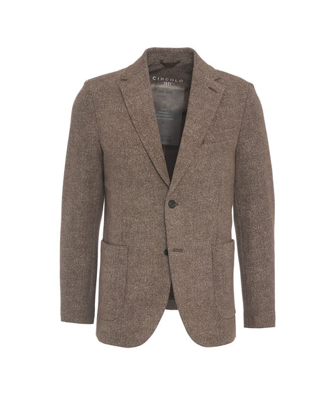 Blazer monopetto in felpa #marrone