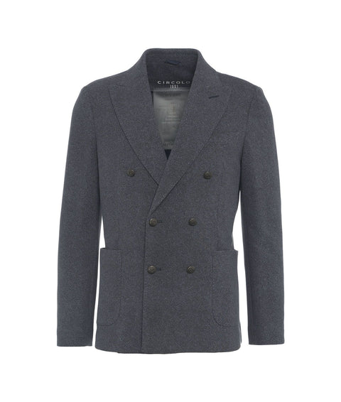 Blazer doppiopetto in felpa #blu