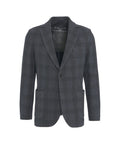 Blazer monopetto in glen check #blu