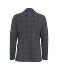 Blazer monopetto in glen check #blu