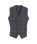 Gilet monopetto in glen check #blu