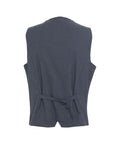 Gilet monopetto in glen check #blu