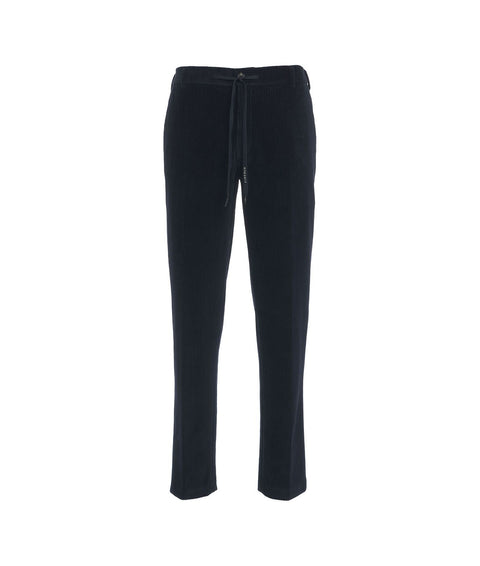 Pantaloni in velluto a coste con coulisse #blu