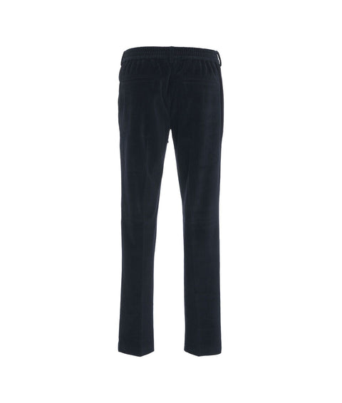 Pantaloni in velluto a coste con coulisse #blu