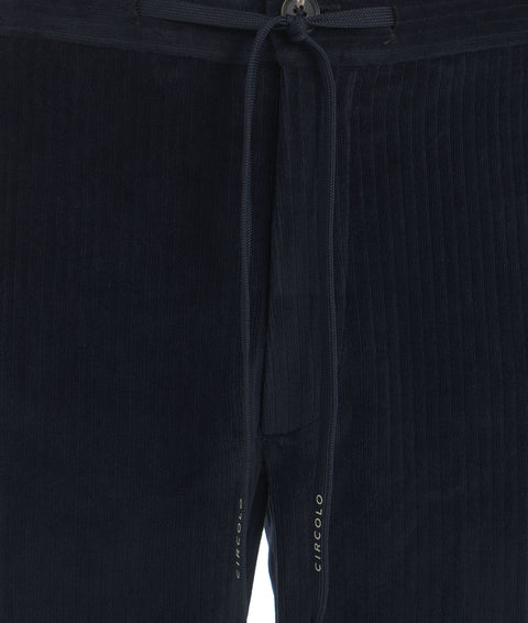 Pantaloni in velluto a coste con coulisse #blu