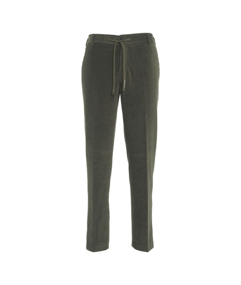 Pantaloni in velluto a coste con coulisse #verde