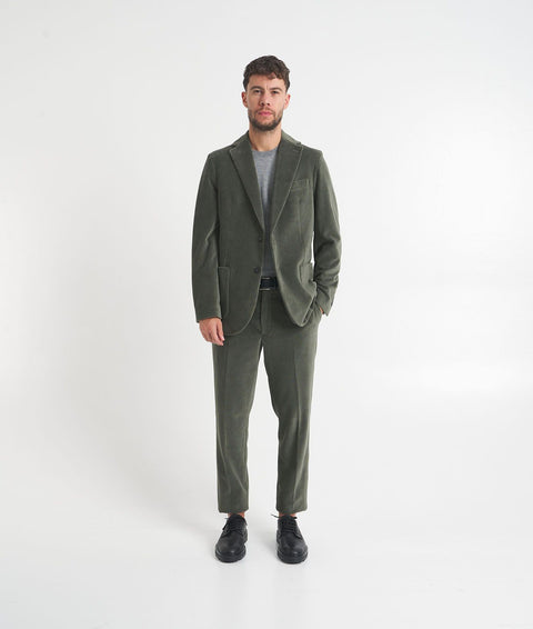 Pantaloni in velluto a coste con coulisse #verde