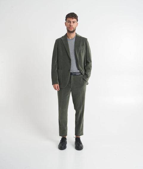 Pantaloni in velluto a coste con coulisse #verde